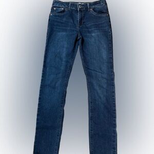 Levi's Girlfriend Blue Denim Adjustable Waist Jeans Size 14